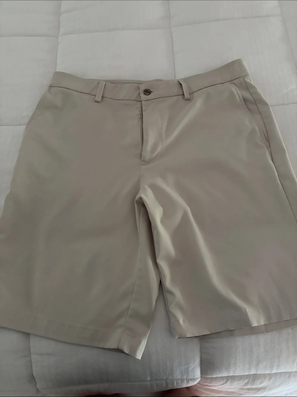 Callaway Men's Light Khaki Flat-Front Golf Shorts